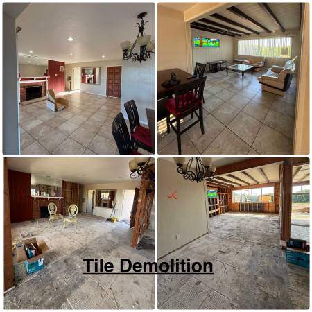 Tile Demolition — before and after in San Diego County