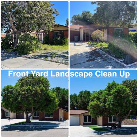 Front Yard Landscape Clean Up — before and after in San Diego County